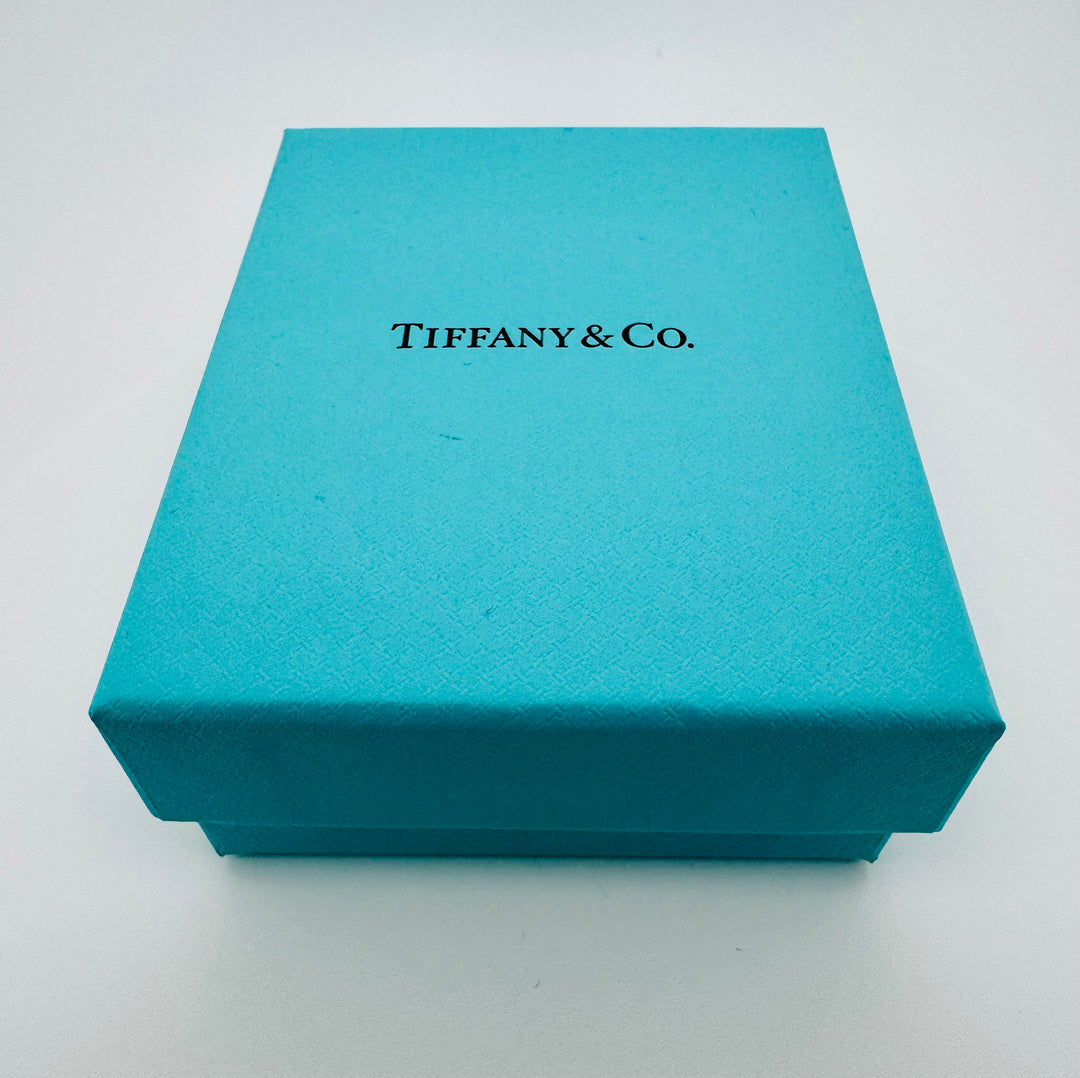 Tiffany & Co Blue Enamel And Diamond 925 Heart Bead Bracelet With Box & Pouch